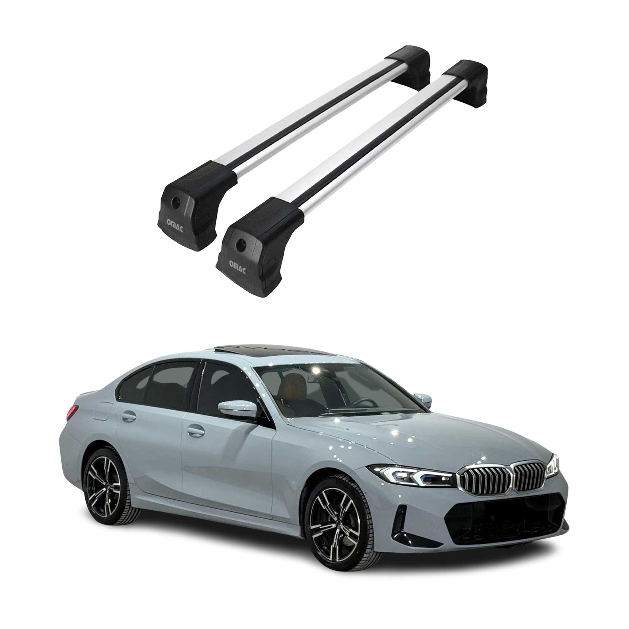 Dachträger Gepäckträger für BMW 3er G20 G80 2019-2026 Grundträger Alu Silber 2x