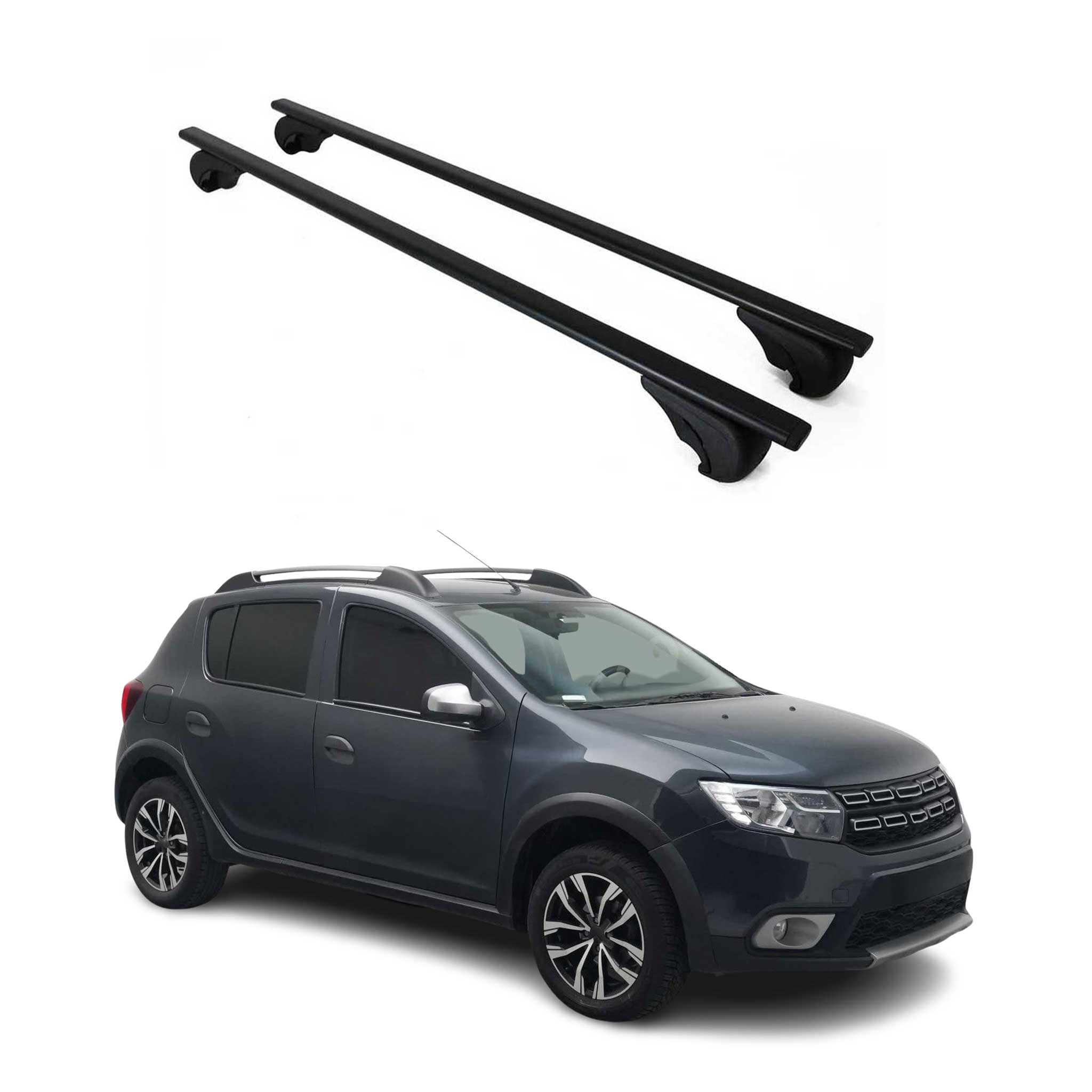 Dachträger Grundtäger für Dacia Sandero Stepway 2012-2020 75kg Metall Schwarz 2x