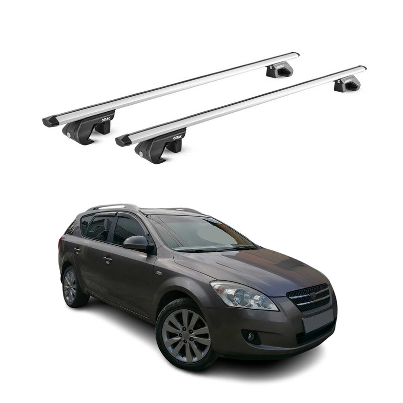 Dachträger Grundtäger für Kia Cee'd Kombi ED 2007-2012 90kg Alu Silber 2 tlg ABE