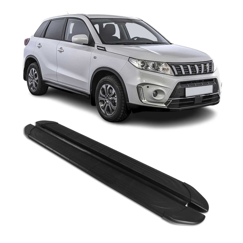 Trittbretter Seitenschweller für Suzuki Vitara 2015-2025 Aluminium Schwarz 2tlg
