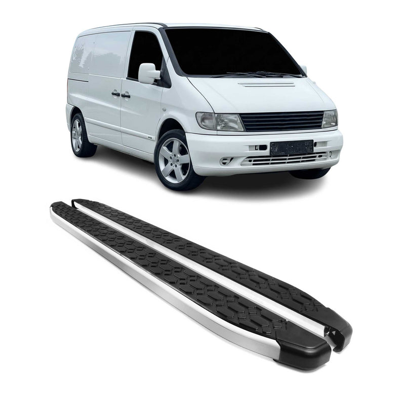 Trittbretter Seitenschweller für Mercedes Vito 1996-2003 L1/L2 Aluminium 2 tlg