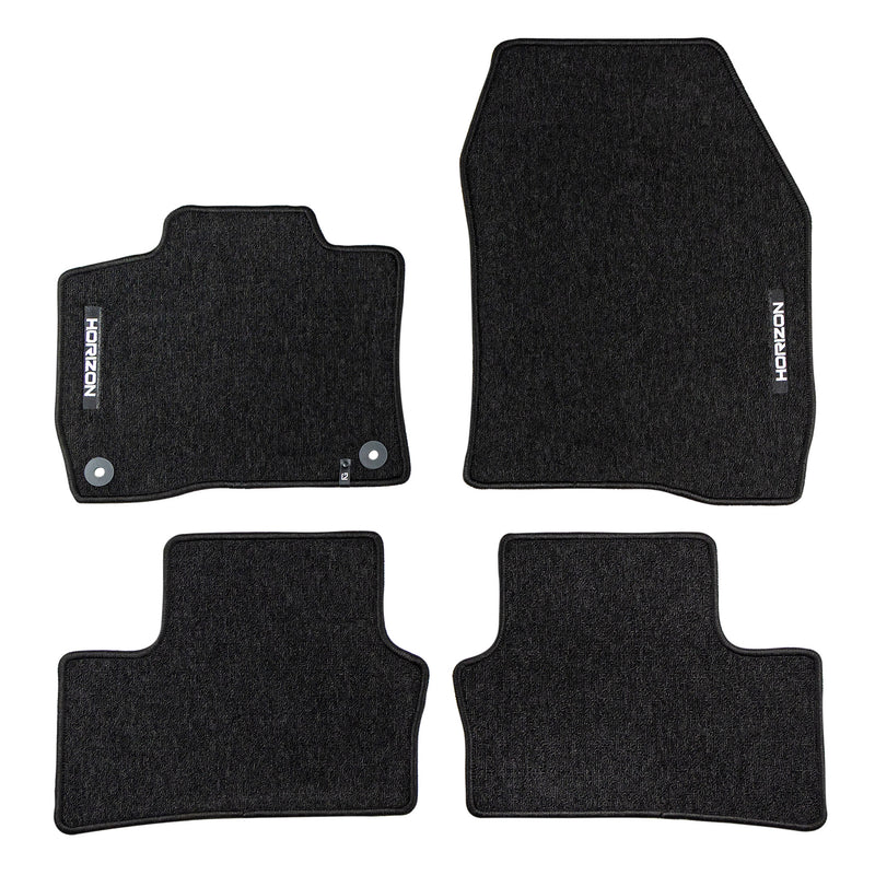Velours Fußmatten für DS 4 II 2024-2025 E-Tense Autoteppich Schwarz 4 teile