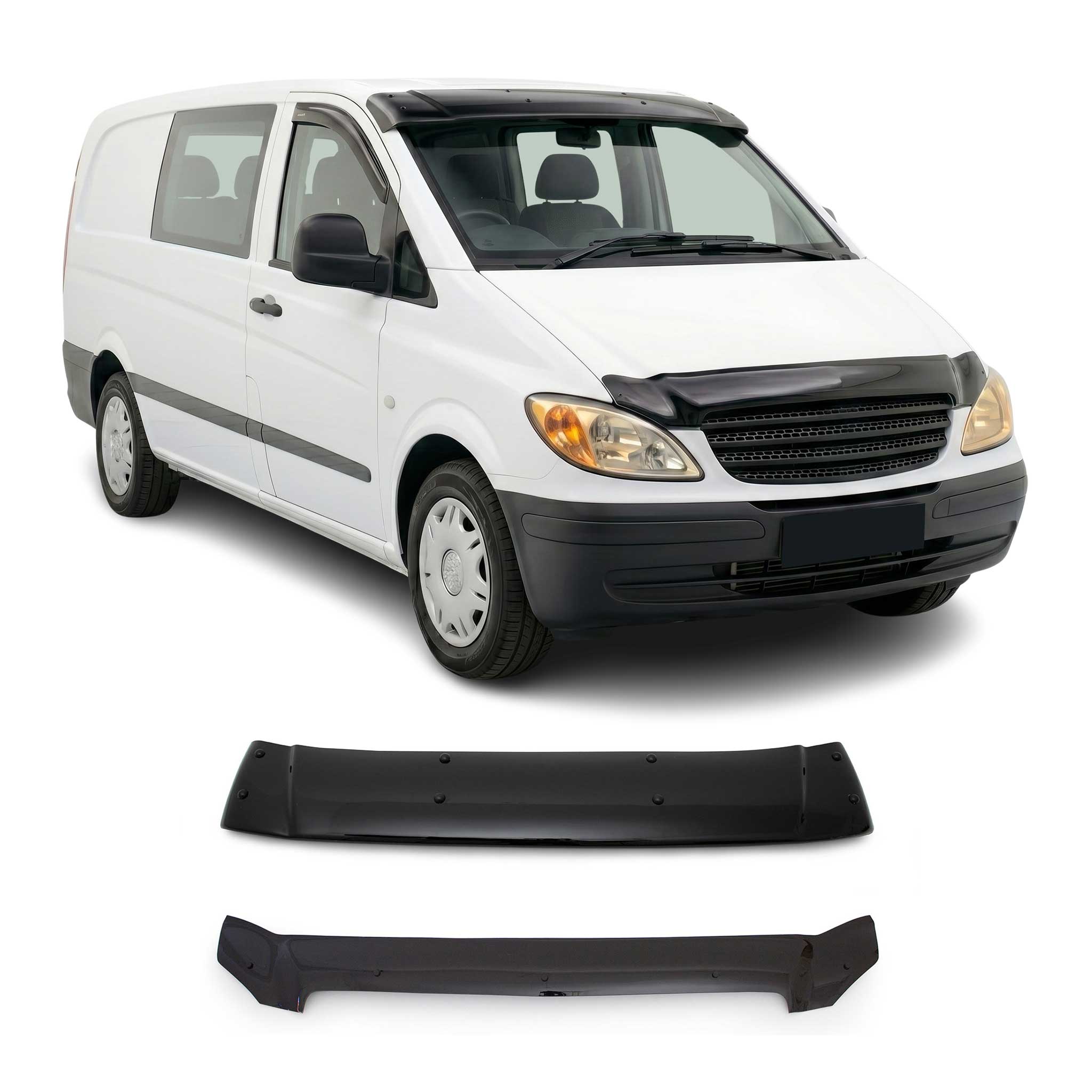 Sonnenblende Motorhaube Deflektor für Mercedes Vito Viano W639 2003-2010 2tlg