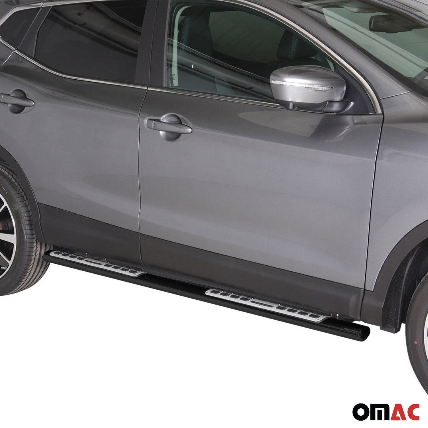Edelstahl Seitenschweller Schwellerrohre für Nissan Qashqai 2014-2021 Schwarz