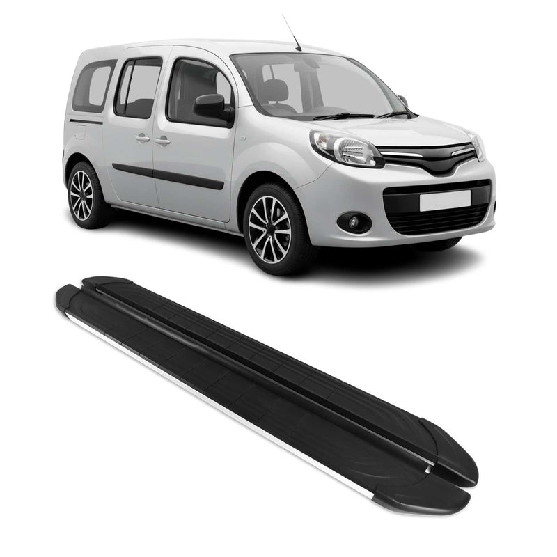 Trittbretter Seitenschweller für Renault Kangoo 2008-2021 Aluminium Schwarz Grau