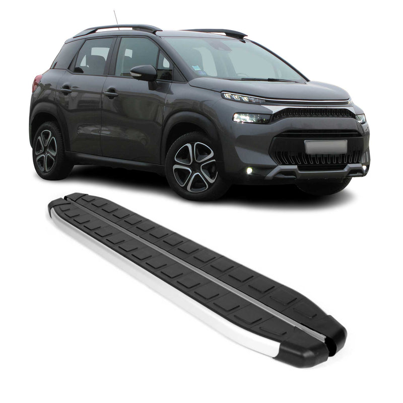 Seitenschweller Trittbretter für Citroen C3 Aircross C4 Cactus Alu Schwarz