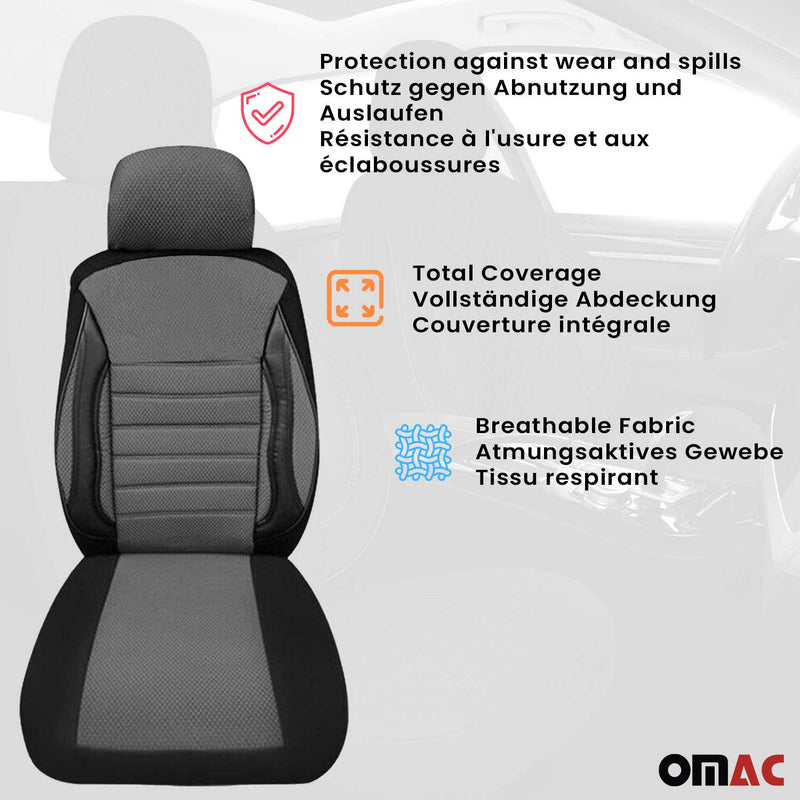 Schonbezüge Sitzbezüge für Mercedes Klasse W447 2014-2025 Grau Schwarz 2Sitz