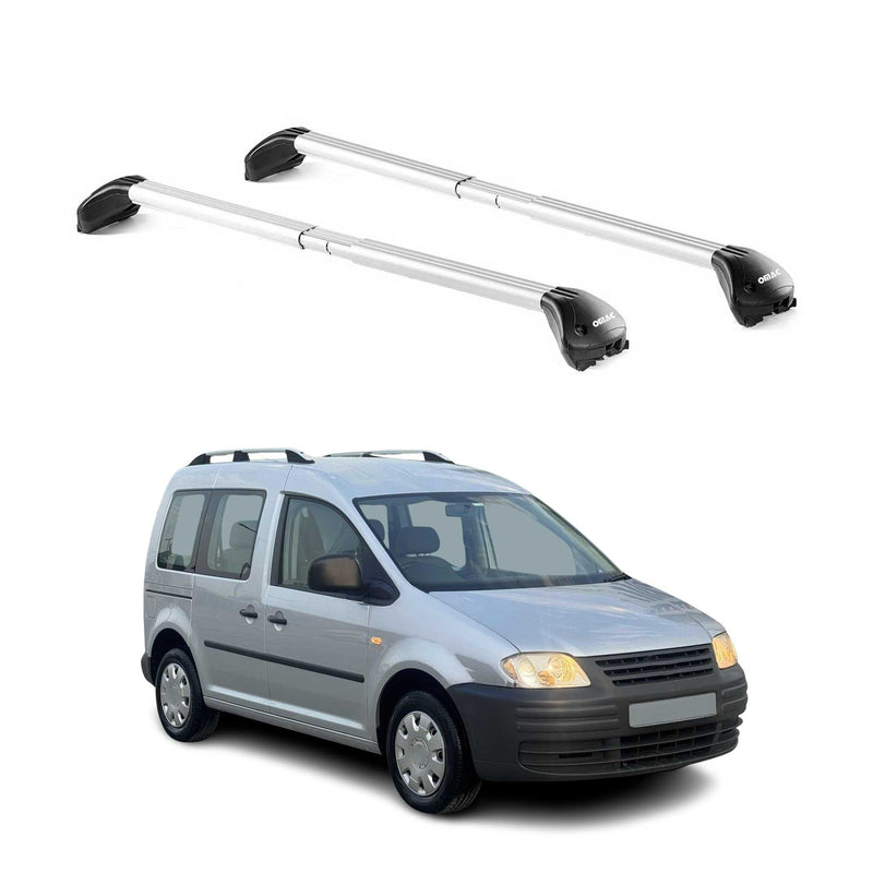 Dachträger Grundtäger für VW Caddy 2004-2020 3-5 tür 100kg Alu Silber 2 tlg ABE