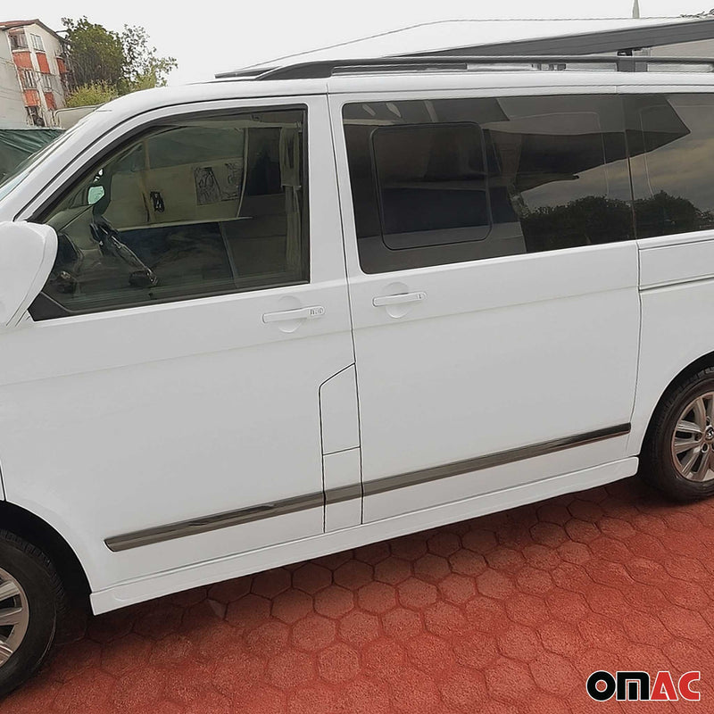 Seitentürleiste Türschutz für VW Transporter T5 2003-2015 L1 Kurzer Chrom Dunkel