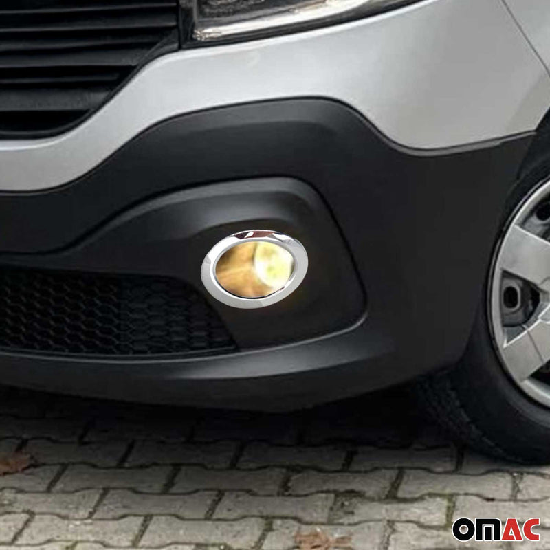 Nebelscheinwerfer Rahmen Umrandung für Renault Trafic 2014-2025 Edelstahl 2x