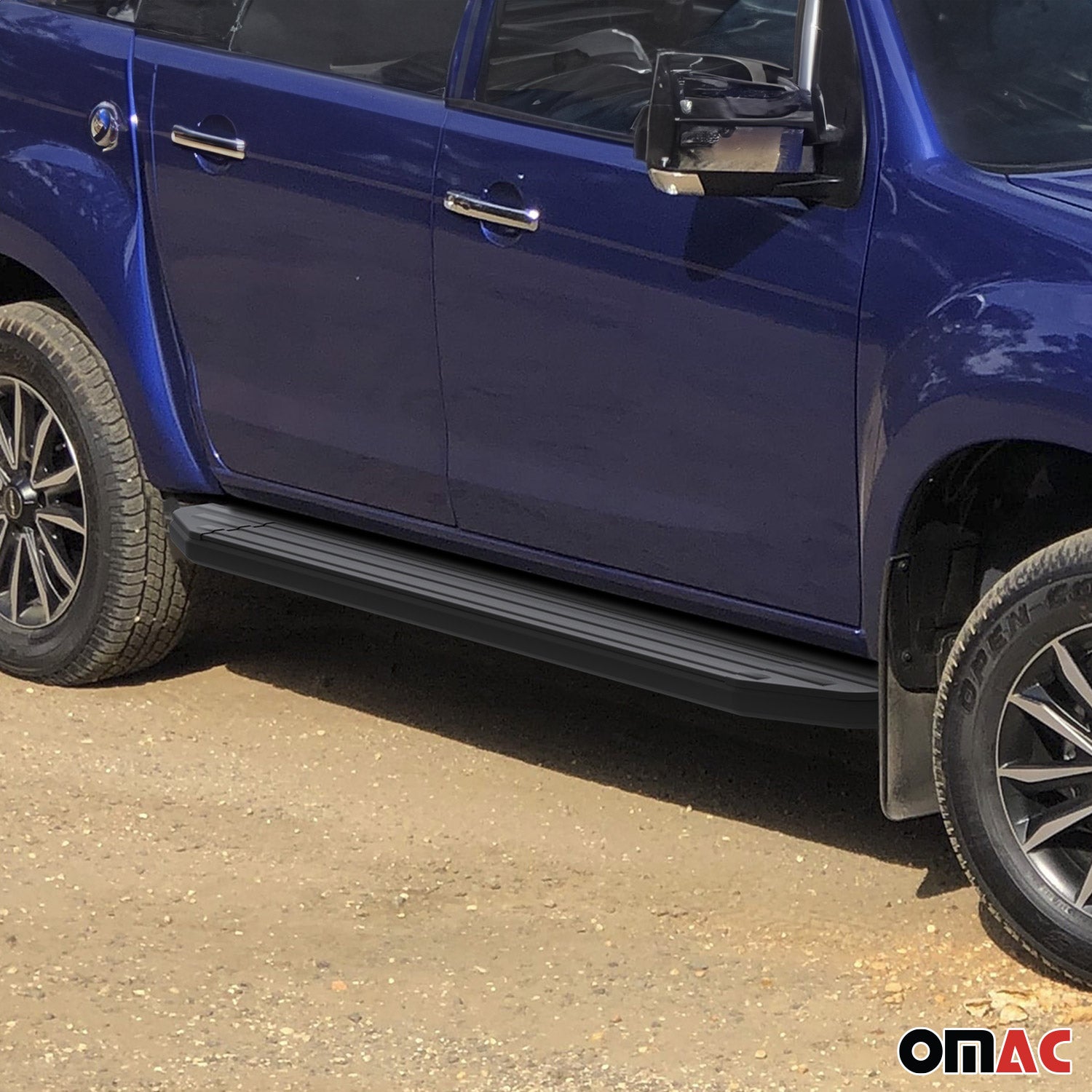Trittbretter Seitenschweller für Isuzu D-Max 2015-2021 Alu Schwarz ABE