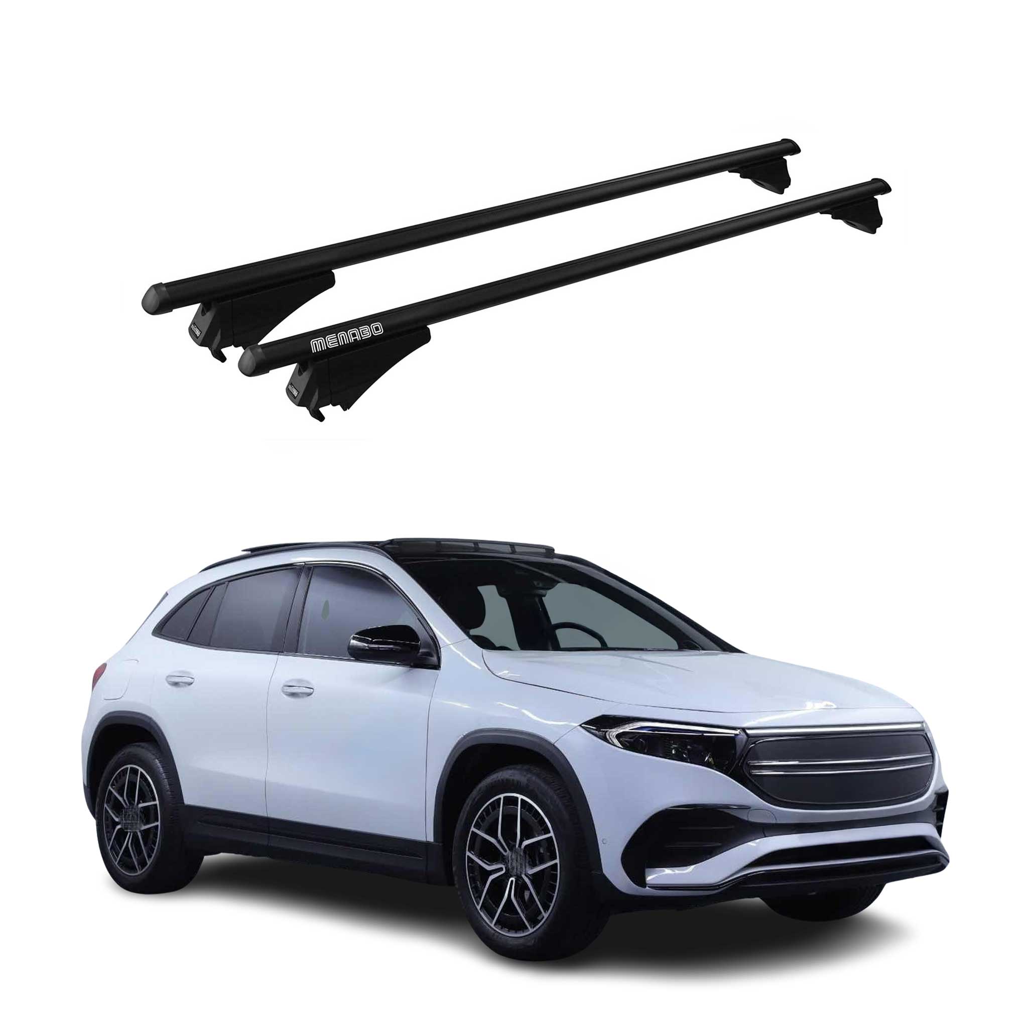 Menabo Dachträger Grundtäger für Mercedes EQA H243 2022-2026 75kg Alu Schwarz 2x