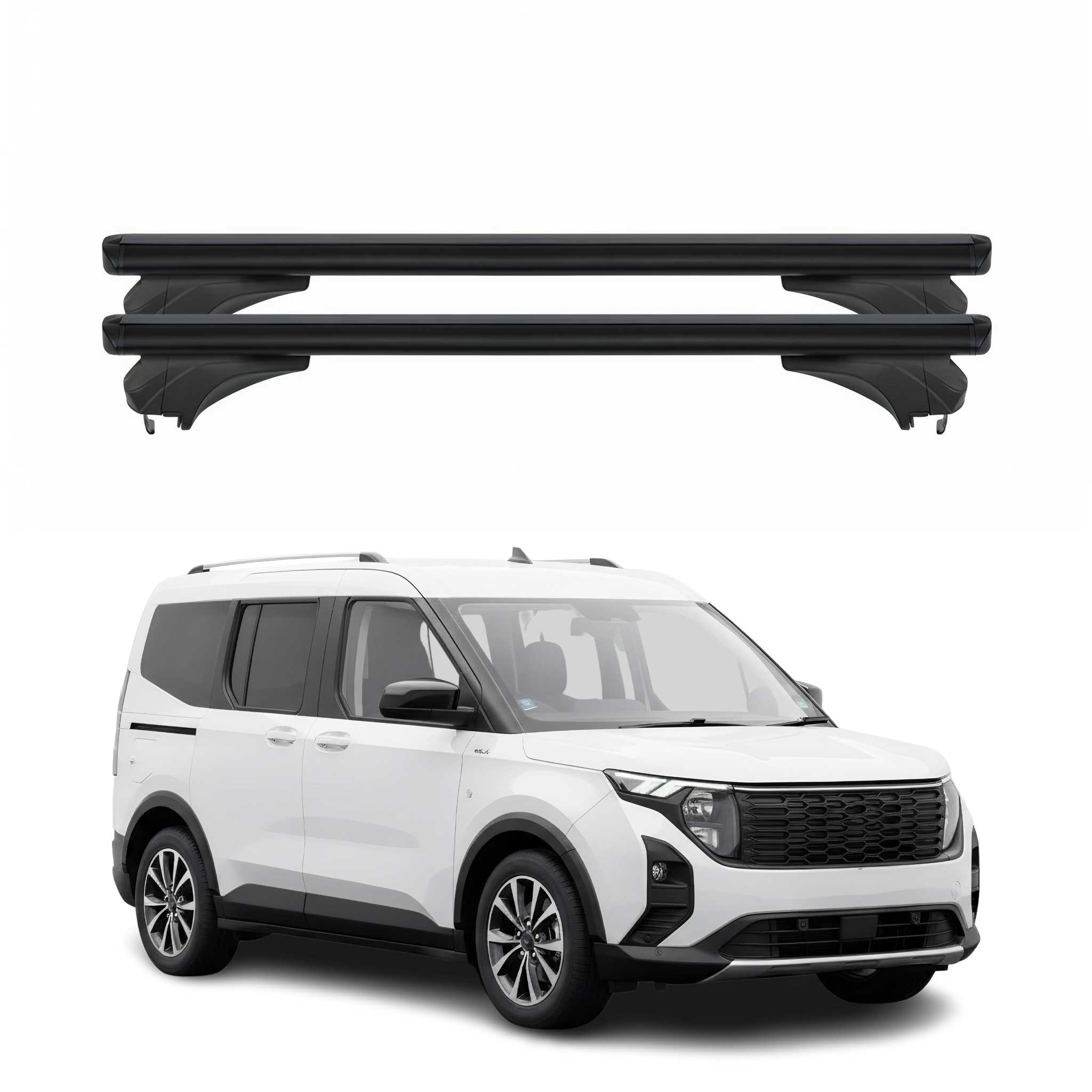 Menabo Dachträger für Ford Tourneo Courier 2023-2026 Aluminium Schwarz 2 tlg