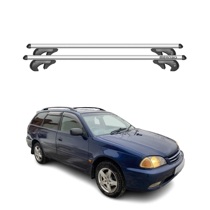 Menabo Dachträger Grundtäger für Toyota Caldina 2002-2007 90kg Alu Silber 2 tlg