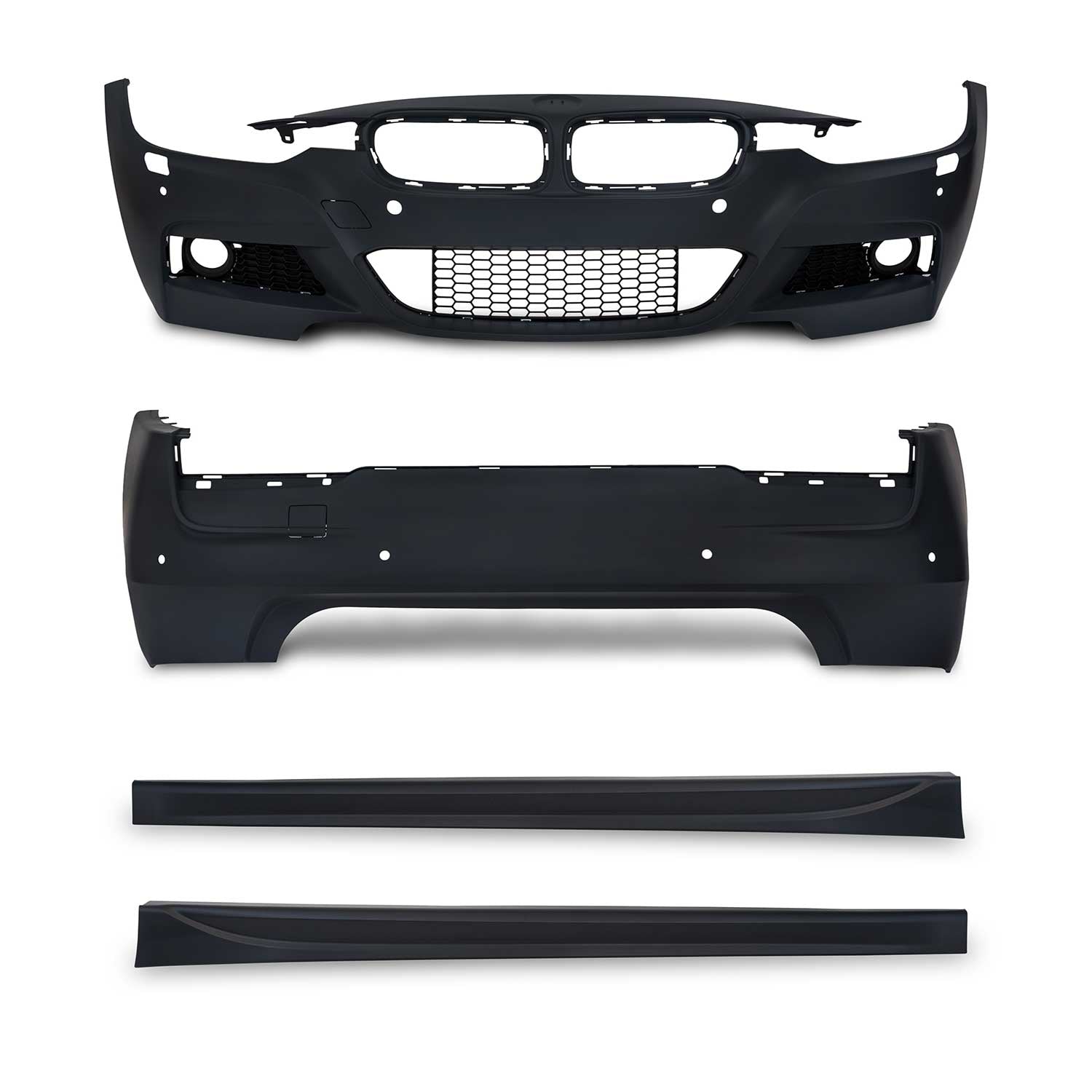 JOM Stoßstangen Kit & Seitenschweller für BMW F30 2011-2015 Schwarz