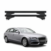Menabo Dachträger Grundtäger für Audi A4 B8 Avant 2007-2015 Aluminium Schwarz 2x