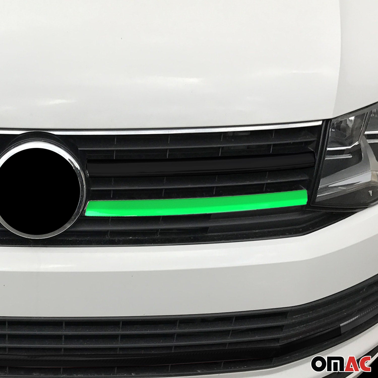 Kühlergrill Leisten für VW T6 Transporter 2015-2019 Highline Edelstahl Grün 2x