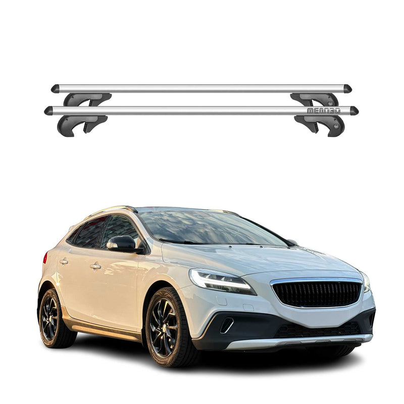 Menabo Dachträger für Volvo V40 Cross Country 2013-2019 90kg Alu Silber 2x
