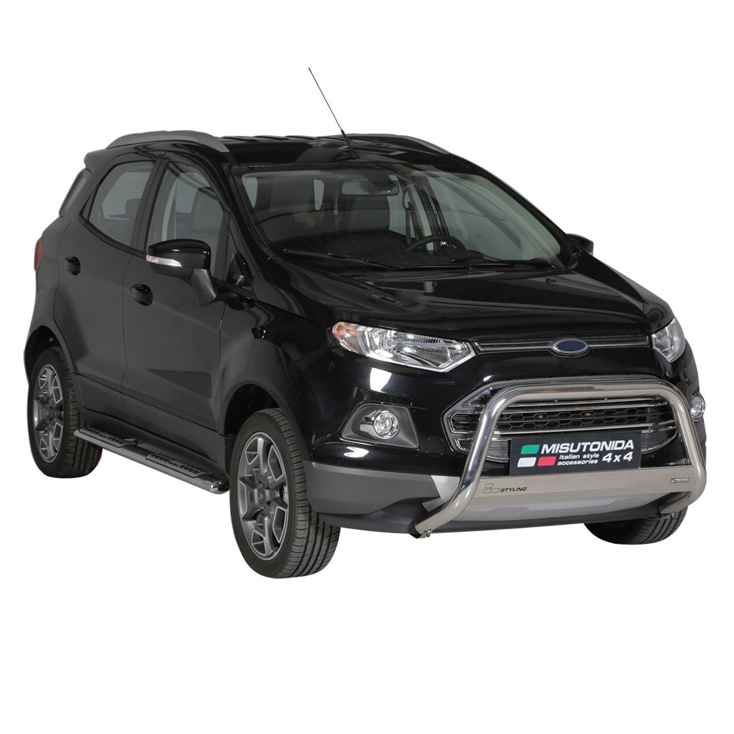 Edelstahl Seitenschweller Schwellerrohre für Ford Ecosport 2013-2017 Silber