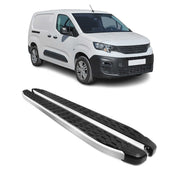 Trittbretter Seitenschweller für Peugeot Partner 2018-2026 Van L2 Schwarz 2x