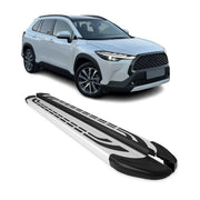 Trittbretter Seitenschweller für Toyota Corolla Cross 2021-2026 Silber 2 tlg