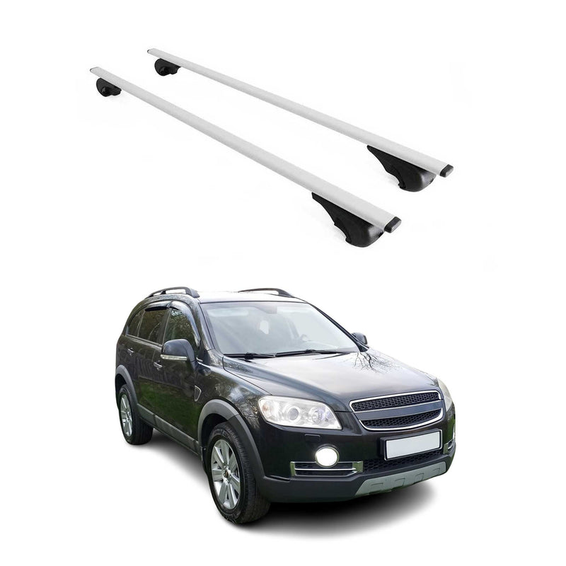 Dachträger Grundtäger für Chevrolet Captiva 2006-2016 75kg Metall Silber 2 tlg