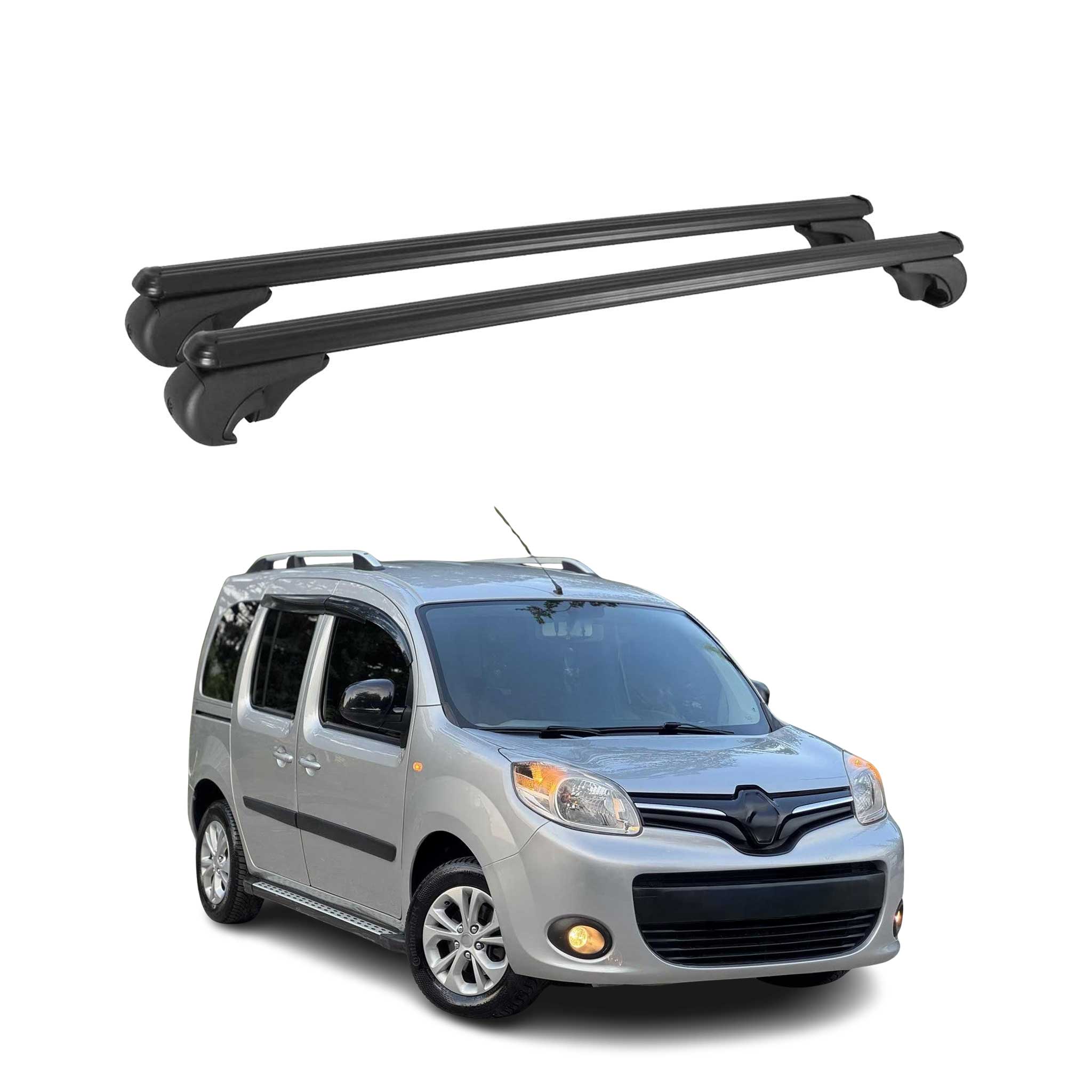 Dachträger für Renault Kangoo 2008-2021 Gepäckträger Grundträger Alu Schwarz 2x