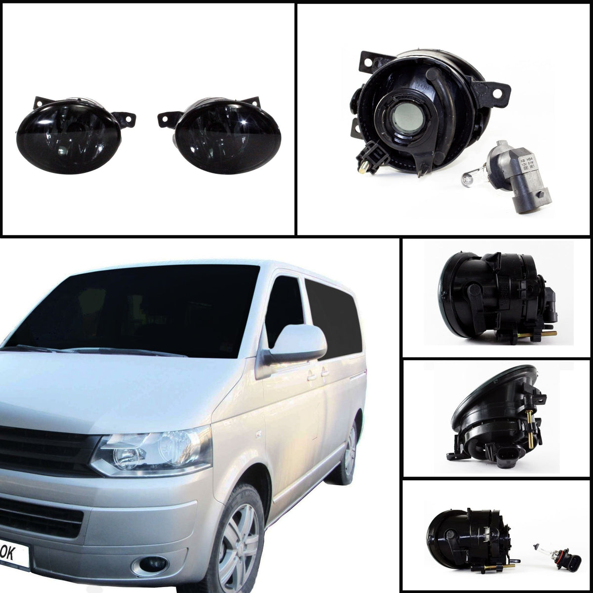 JOM Nebelscheinwerfer für VW T5 Transporter Multivan 2009-2015 smoke Schwarz