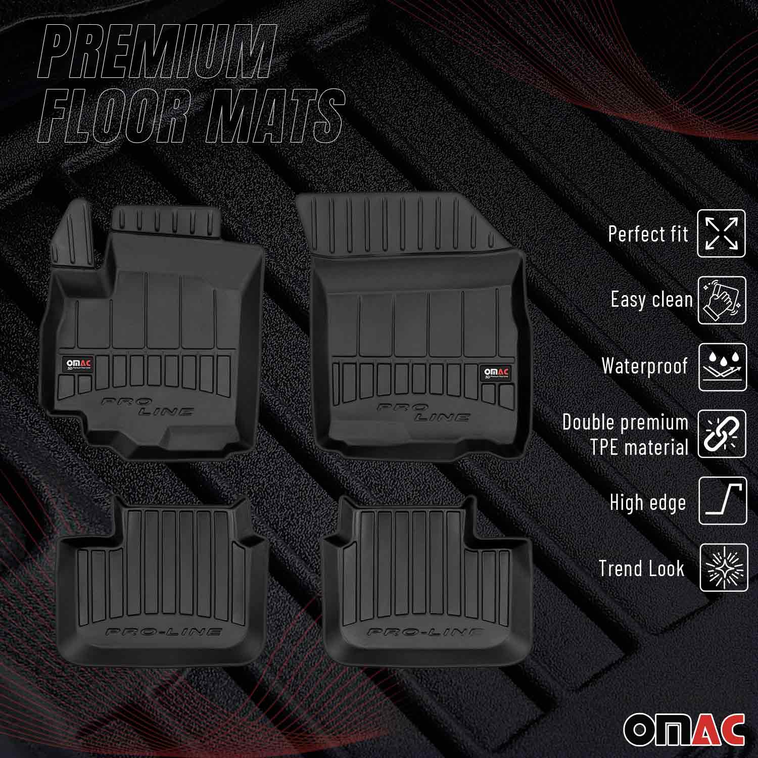 OMAC Gummi Fußmatten für Suzuki Swift SX4 2007-2017 Premium Gummi Schwarz 4tlg
