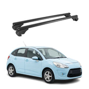 Dachträger Grundträger für Citroen C3 II 2009-2016 TÜV Aluminium Schwarz 2tlg
