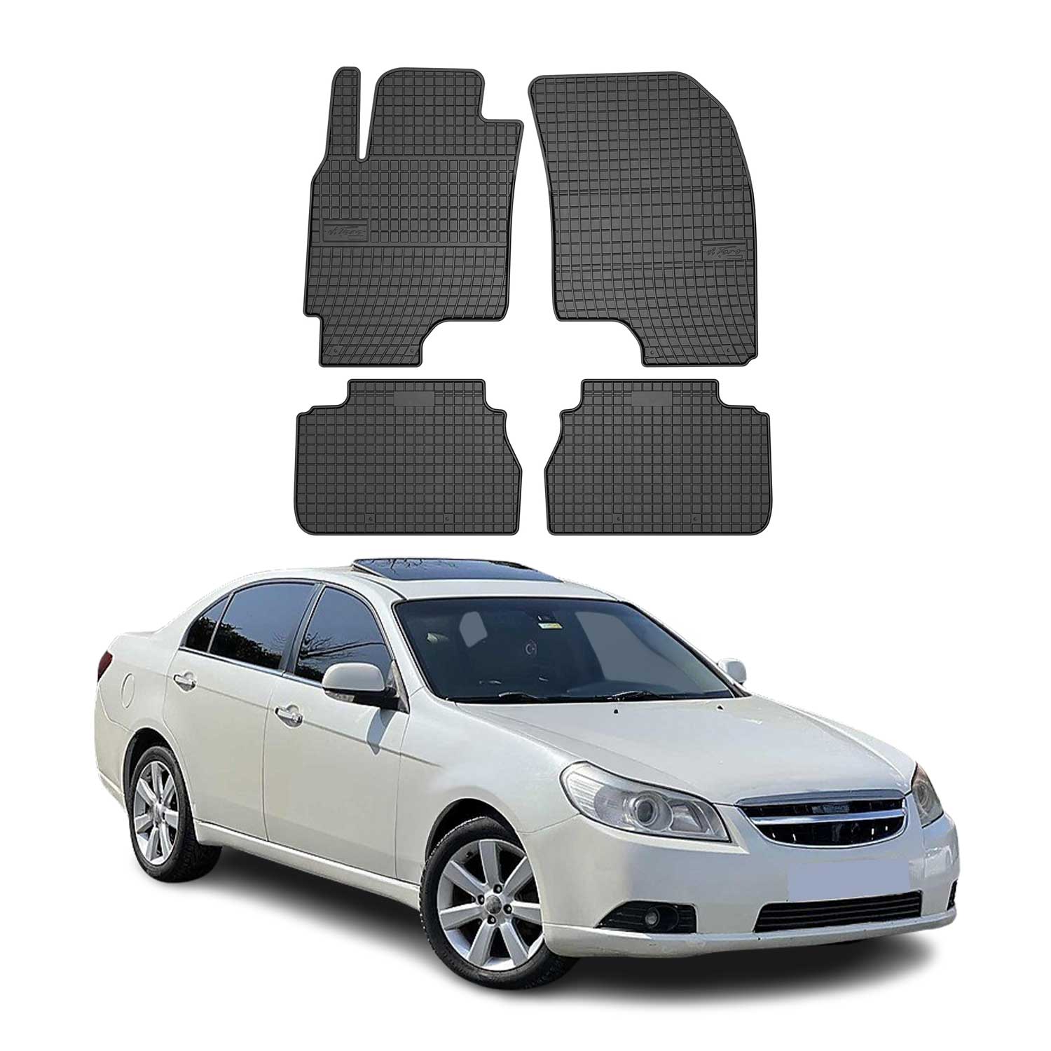 OMAC Gummi Fußmatten für Chevrolet Epica 2006-2014 Automatten Gummi Schwarz 4tlg