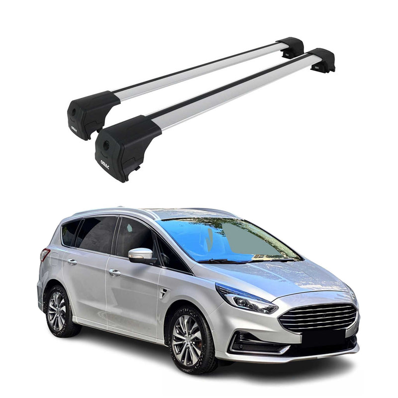 Dachträger Grundtäger für Ford S-Max 2015-2023 75kg Aluminium Silber 2 tlg