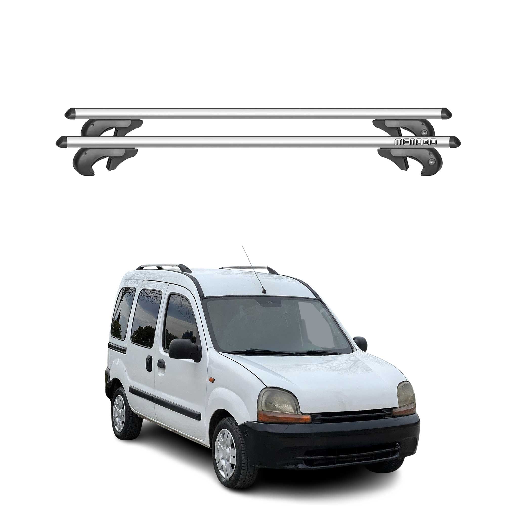 Menabo Dachträger Grundtäger für Renault Kangoo Express 1998-2008 90kg Silber 2x