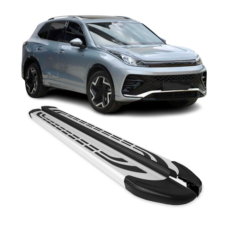 Trittbretter Seitenschweller für VW Tiguan mk3 2024-2025 Grau Aluminium 2tlg