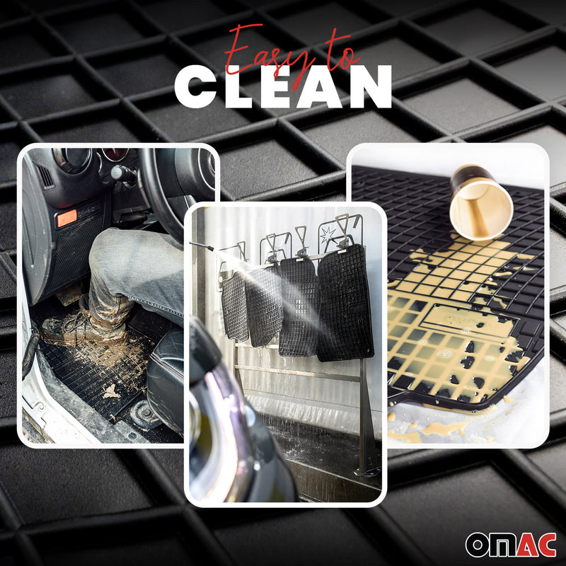 OMAC Gummi Fußmatten für Smart ForTwo 2007-2014 Automatten Gummi Schwarz 2tlg