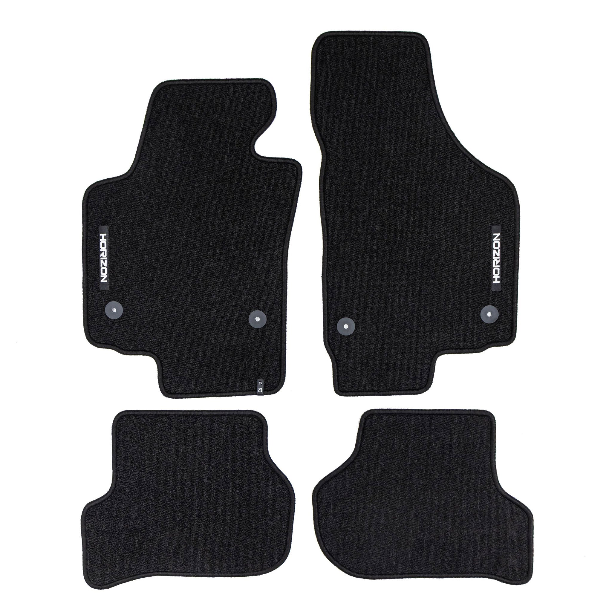 Velours Fußmatten für Seat Altea / Altea XL 2004-2015 Gummi Schwarz 4 teile