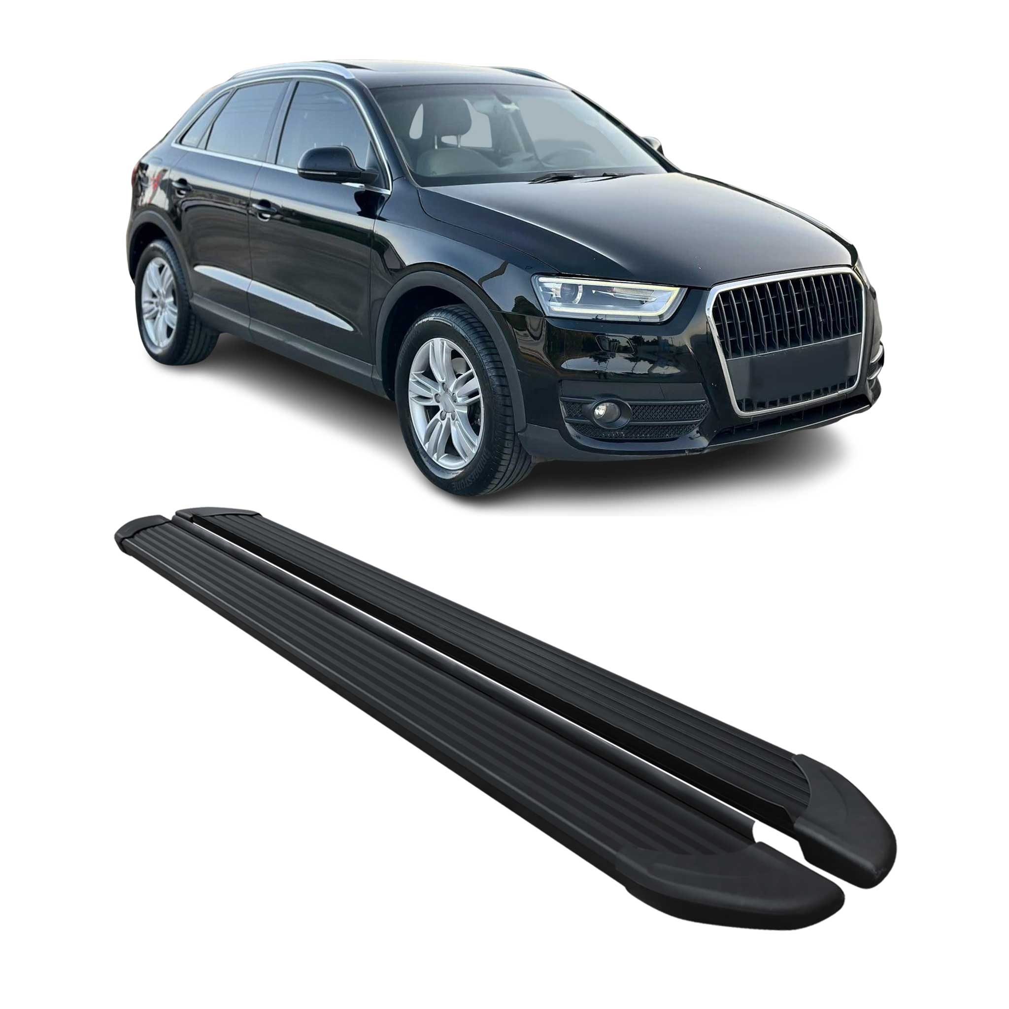 Seitenschweller Trittbretter Schweller für Audi Q3 8U 2011-2018 Alu Schwarz