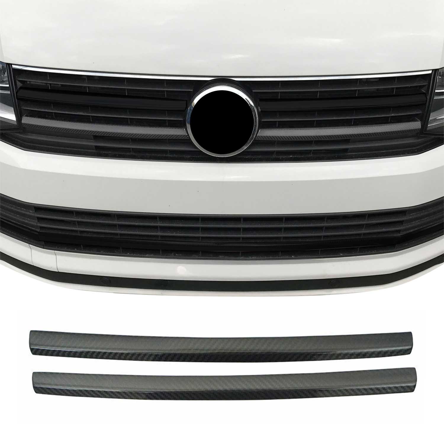 Kühlergrill Grillleisten für VW T6 Transporter 2015-2019 Highline Carbon Rot 2x