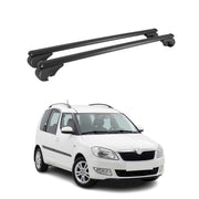 Dachträger Grundträger für Skoda Roomster 2006-2015 TÜV Aluminium Schwarz 2tlg