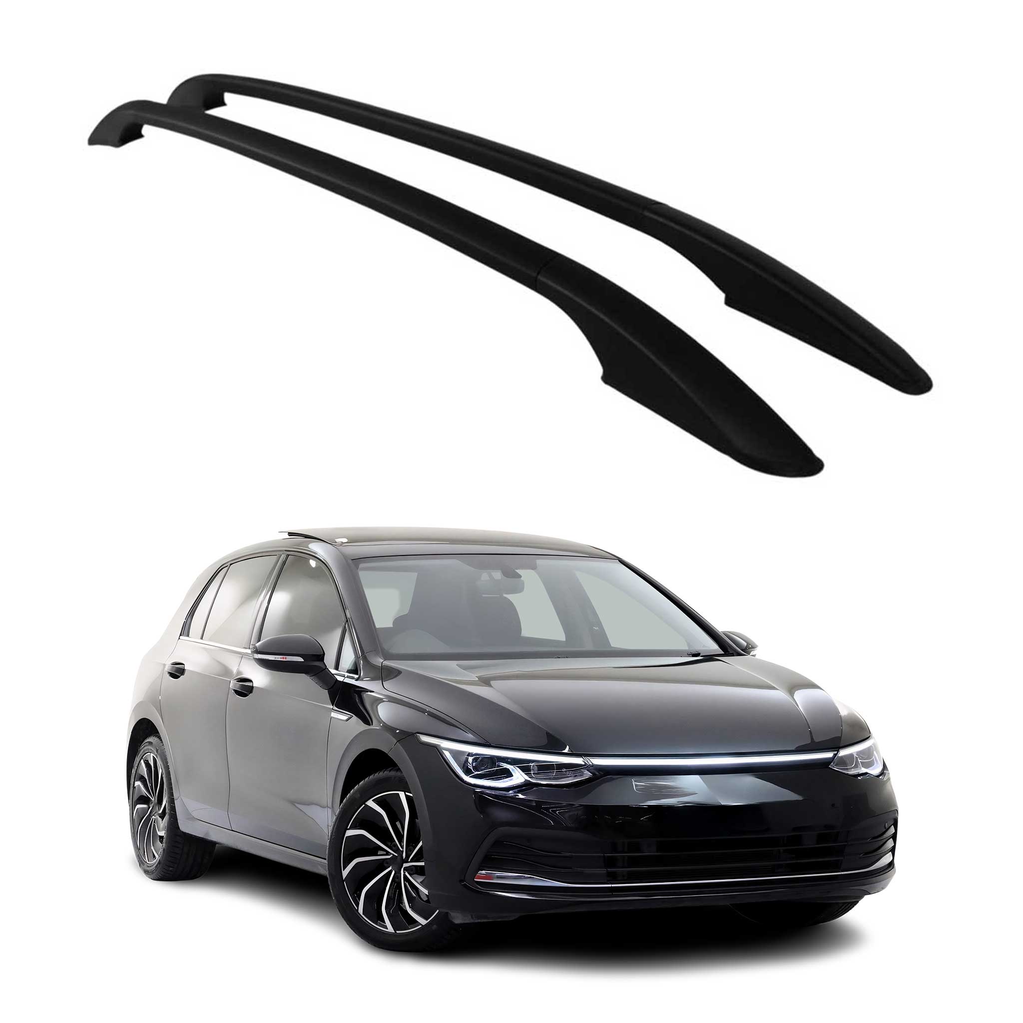 Dachreling Relingträger für VW Golf mk8 2019-2026 Aluminium Schwarz 2x