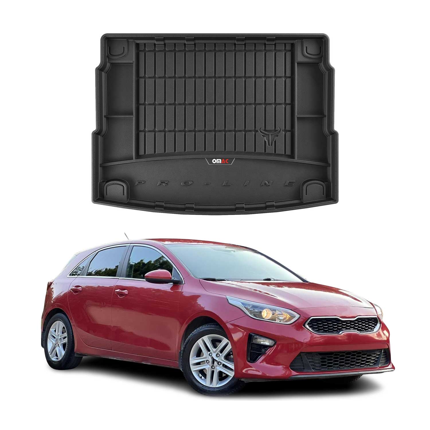 OMAC Gummi Kofferraumwanne für Kia Ceed 2019-2026 TPE Laderaumwanne Schwarz