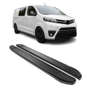 Alu Seitenschweller Trittbretter für Toyota Proace 2016-2026 L2 L3 Schwarz 2tlg
