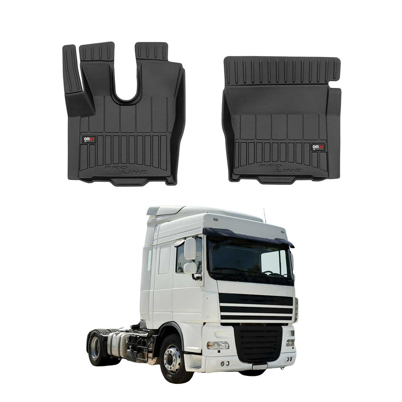 OMAC Gummi Fußmatten für DAF XF 2013-2025 Premium TPE 3D Automatten Schwarz 2x