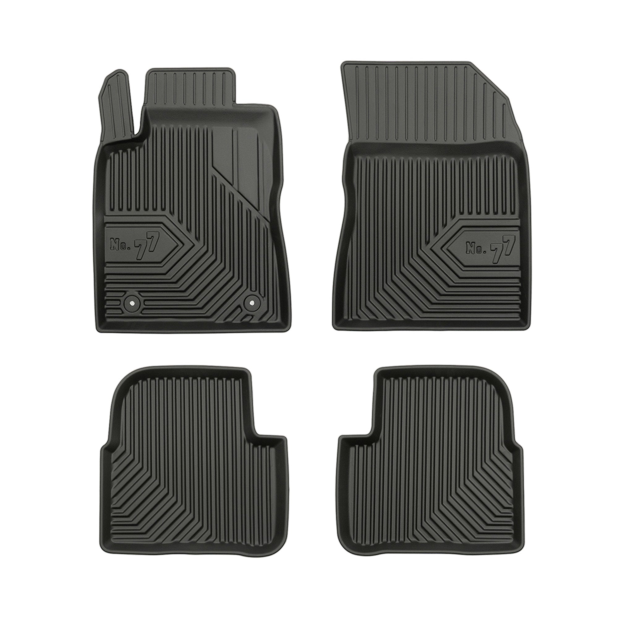 Fußmatten Gummimatten No.77 für Citroen C3 III 2016-2024 TPE Schwarz 4 Teile