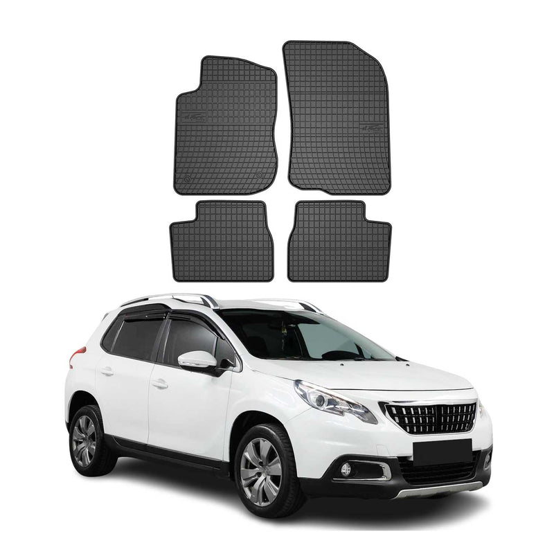 OMAC Gummi Fußmatten für Peugeot 2008 2013-2019 Automatten Gummi TPE Schwarz 4x