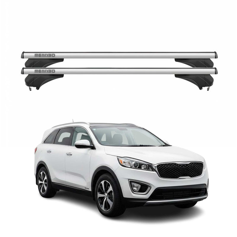 Menabo Dachträger Grundtäger für KIA Sorento II 2014-2018 Aluminium Silber 2 tlg