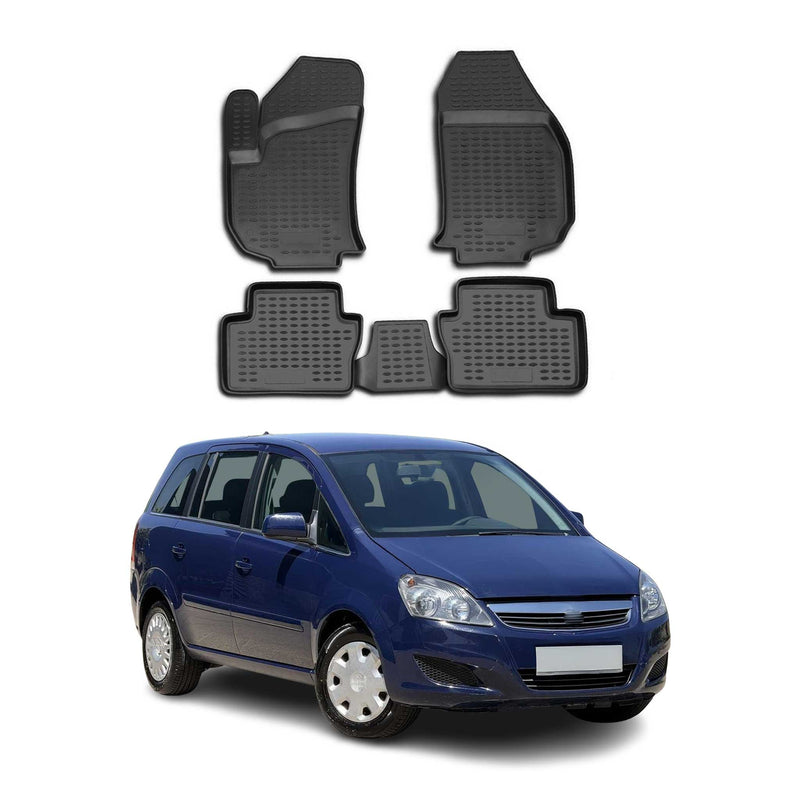OMAC Gummimatten Fußmatten für Opel Zafira B 2005-2014 TPE Automatten Schwarz 4x