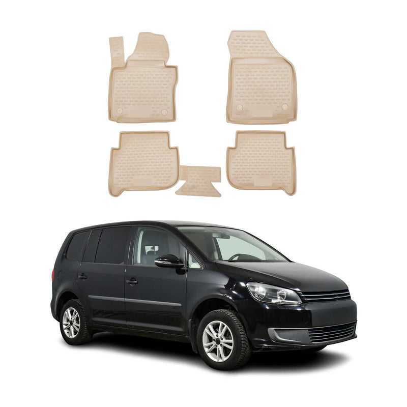 OMAC Gummimatten Fußmatten für VW Touran 2003-2015 TPE Automatten Beige 4x