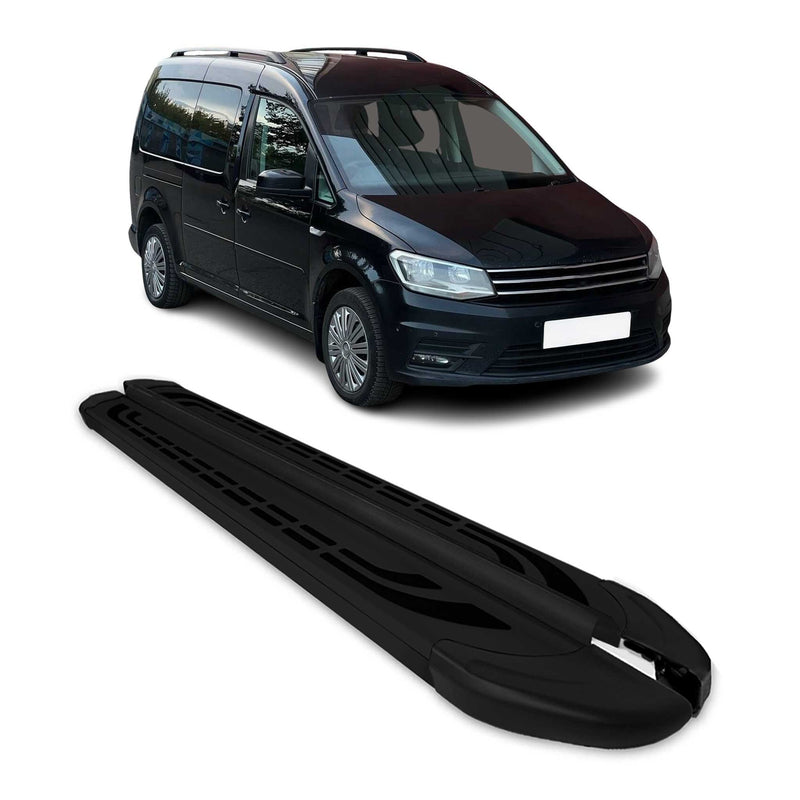 Trittbretter Seitenschweller Seitenbretter für VW Caddy Maxi 2004-20 Alu Schwarz