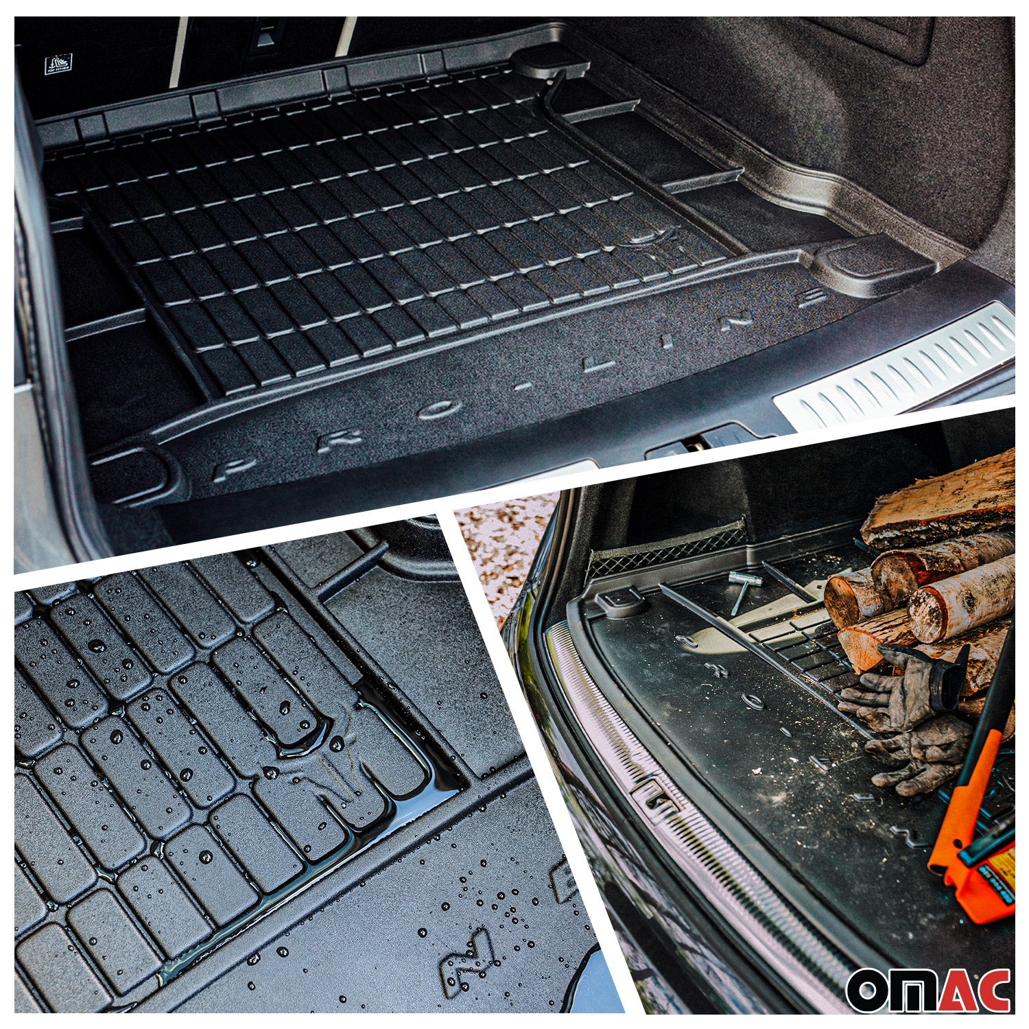 OMAC Fußmatten & Kofferraumwanne Set für Opel Zafira C Tourer 2012-2019 Gummi 5x